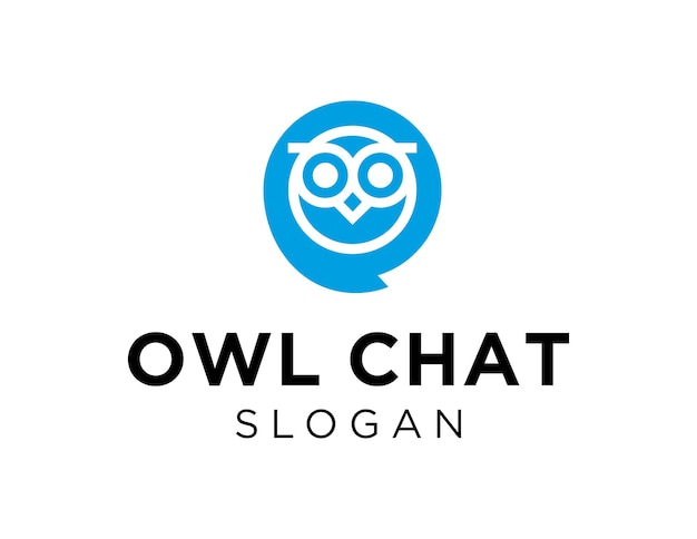 Owl Chat logo ontwerp gemaakt met behulp van de Corel Draw 2018 applicatie met een witte achtergrond