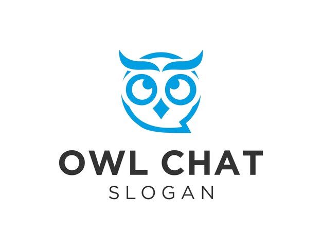 Owl Chat logo ontwerp gemaakt met behulp van de Corel Draw 2018 applicatie met een witte achtergrond