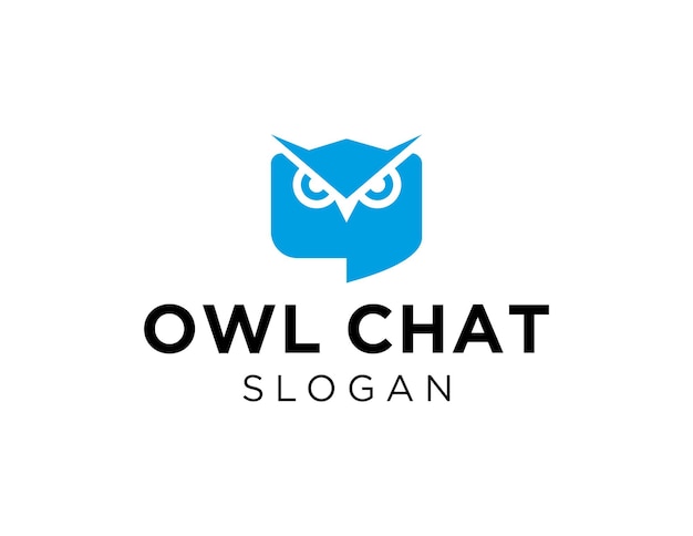 Owl Chat logo ontwerp gemaakt met behulp van de Corel Draw 2018 applicatie met een witte achtergrond