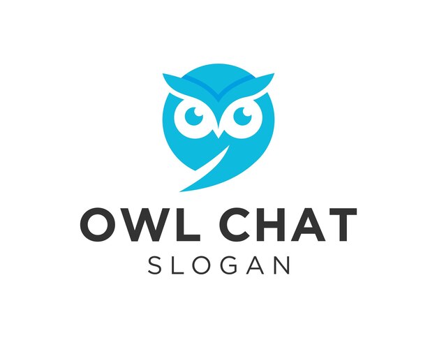 Owl Chat logo ontwerp gemaakt met behulp van de Corel Draw 2018 applicatie met een witte achtergrond