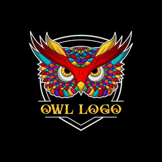 Сова Красочный дизайн логотипа талисмана киберспорта