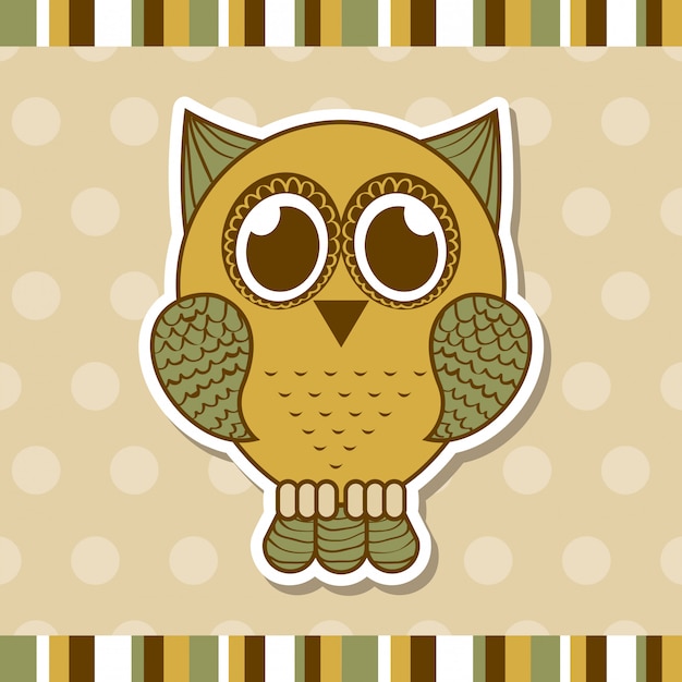 Vector owl design over  dotted  background vector illustration