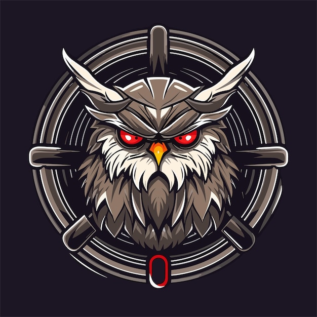 Vector owl design gaming logo esport gaming teams angry owl mascot head