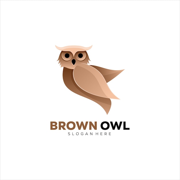 Owl design logo vector gradient colorful