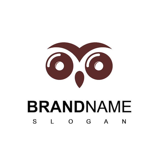 Owl donut cake logo template