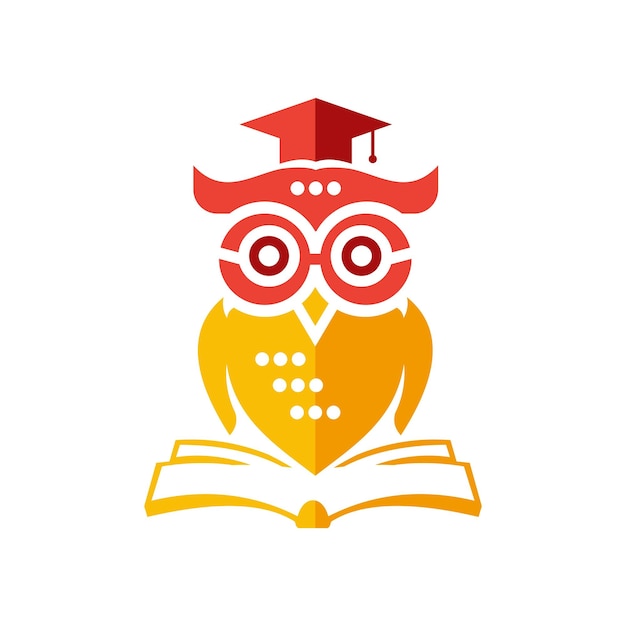 owl education logo design vector