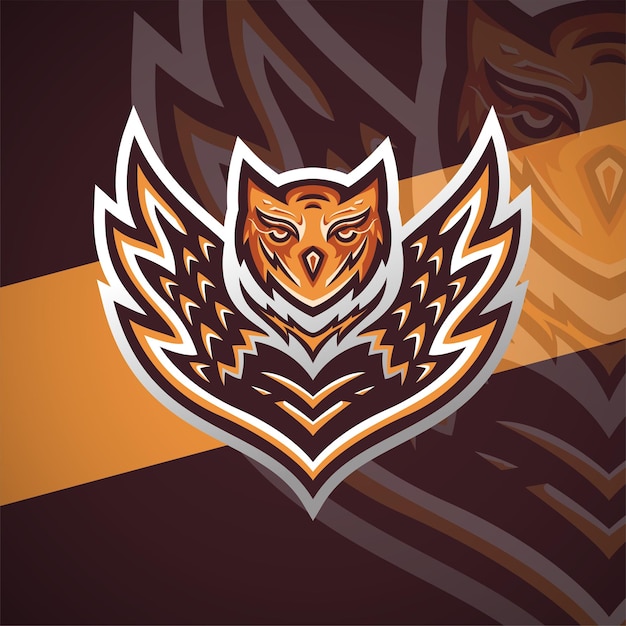 Vector owl esport mascot illustration logo