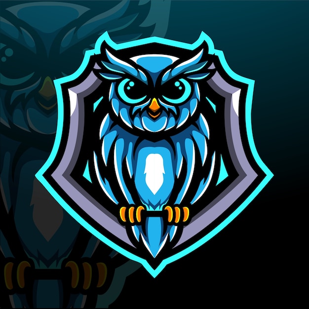 Vector owl esport mascot logo design