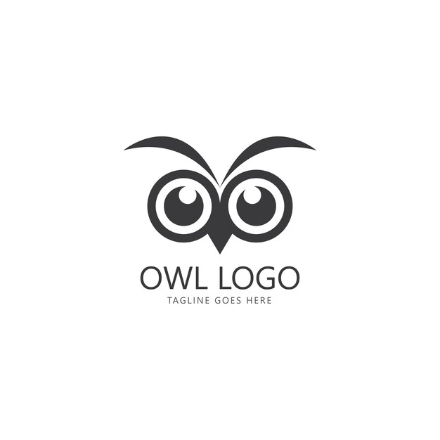 Modello di progettazione del logo dell'occhio di gufo