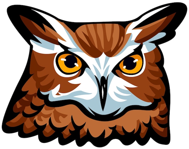 Owl Face Illustration Sky Forest Vector (Illustratie van het gezicht van de uil)