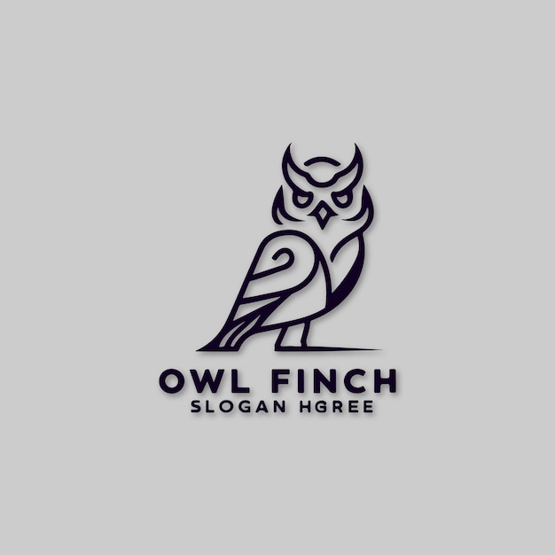 Vector owl finch bird logo design