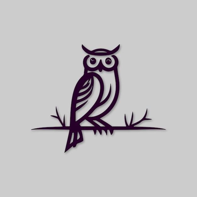 Vector owl finch bird logo design