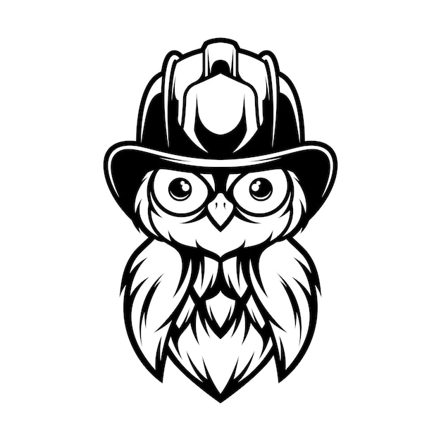 Owl Firefighter Outline