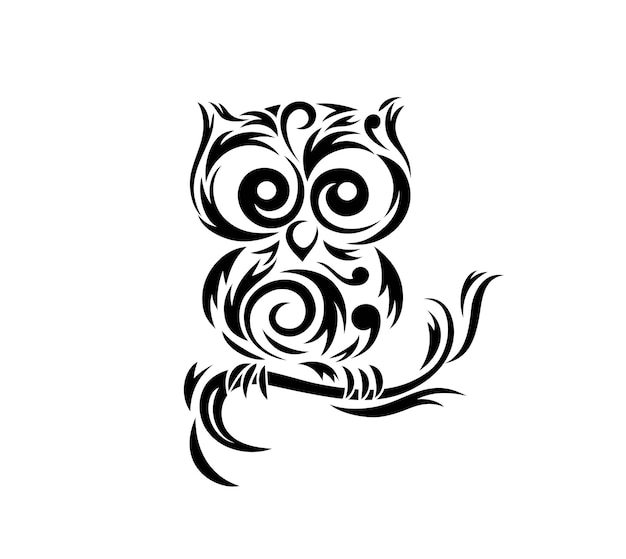 Vector owl floral ornament art vector decoration design