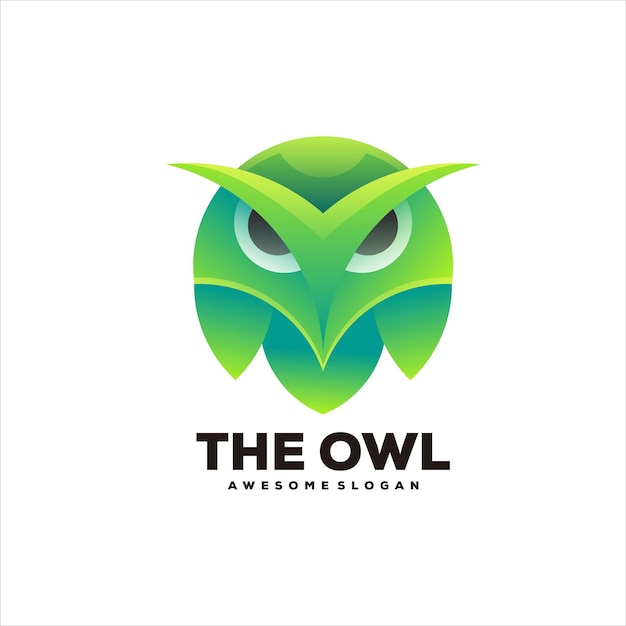 Vector owl gradient colorful design logo illustration