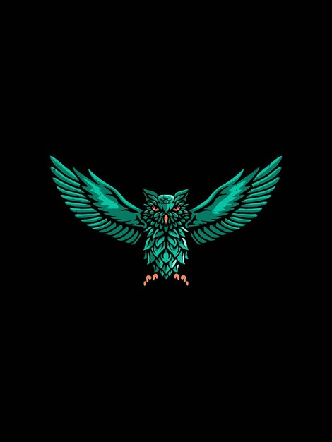 Premium Vector | Owl green logo vector