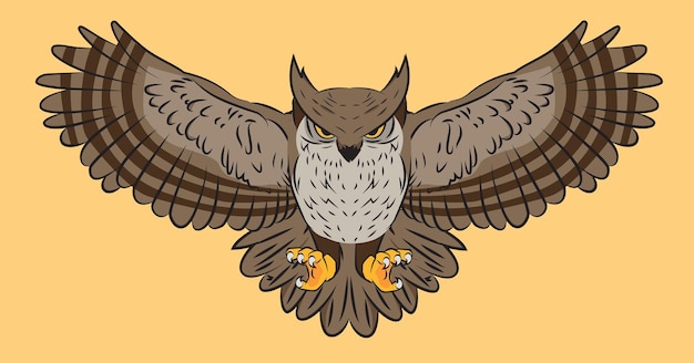 Owl handdraw vector illustration