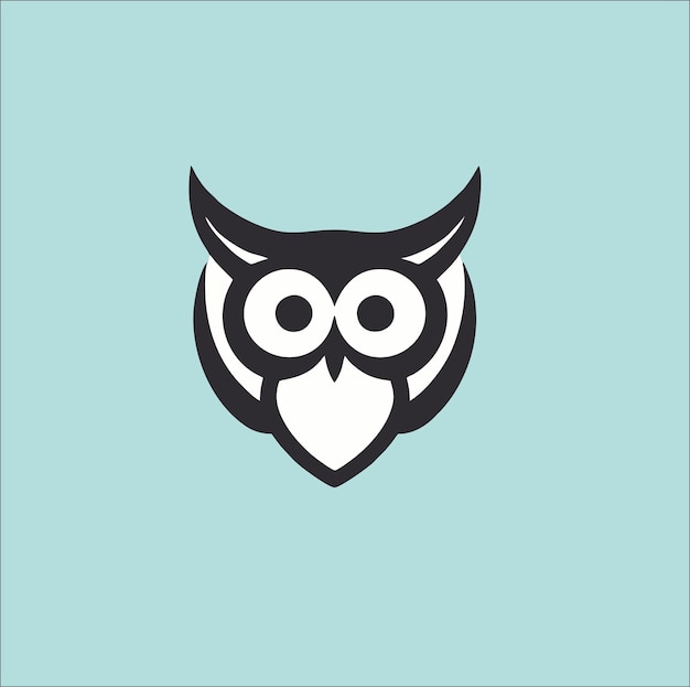 Owl head icon template for logo emblem or badge design