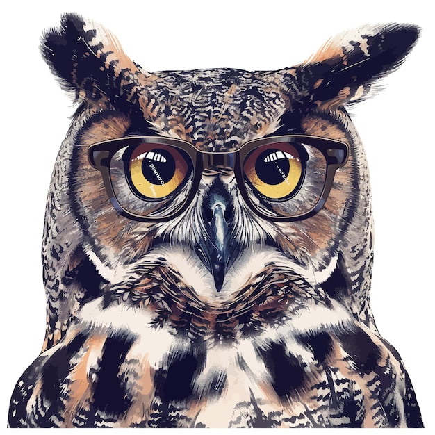 Vector owl head illustration