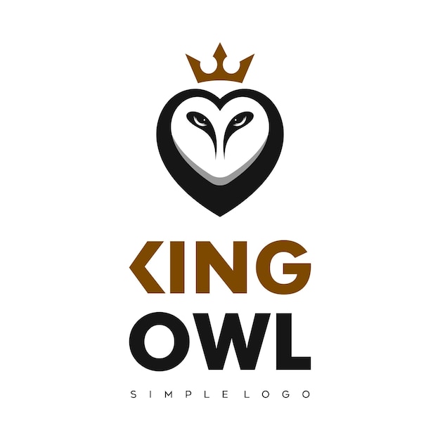 owl head logo with crown,Barn Owl