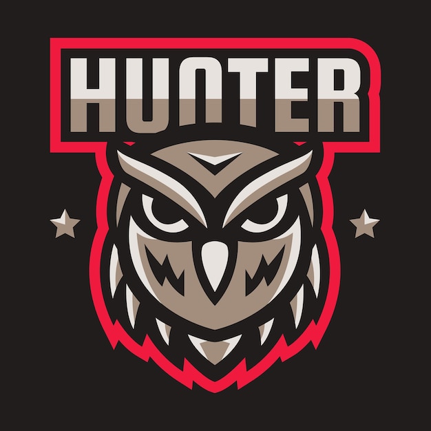 Vector owl head mascot logo design vector