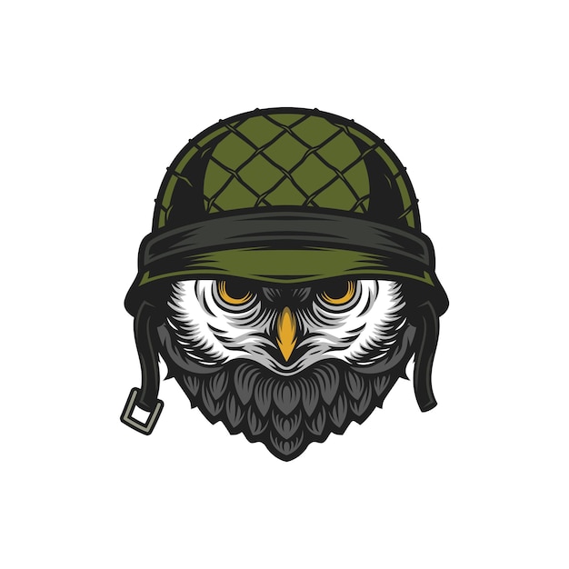 Owl head mascot logo design