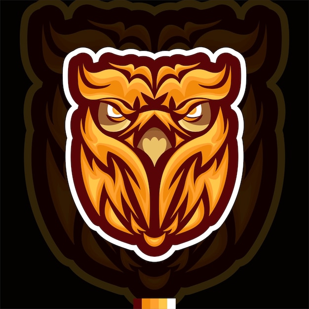 Logo mascotte testa di gufo esport