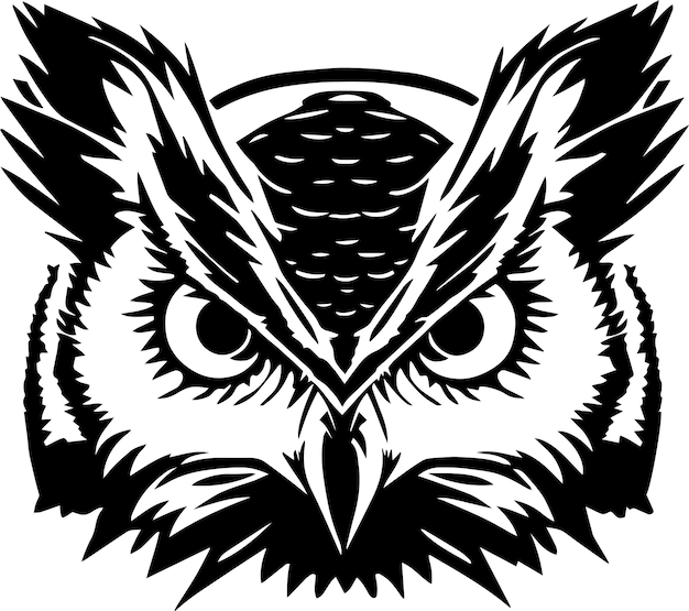 Owl head vector illustration on a white backgroundsvg