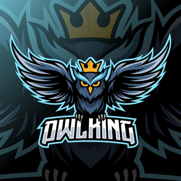 Owl king mascotte esport logo