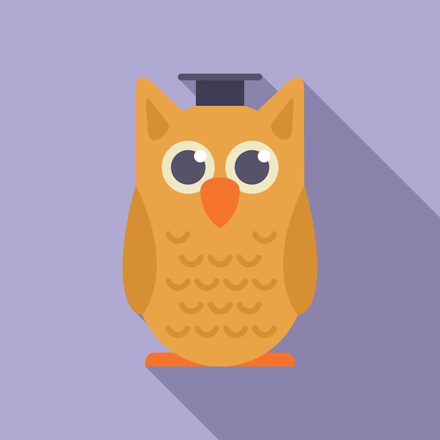 Vector owl knowledge icon flat vector university college school building