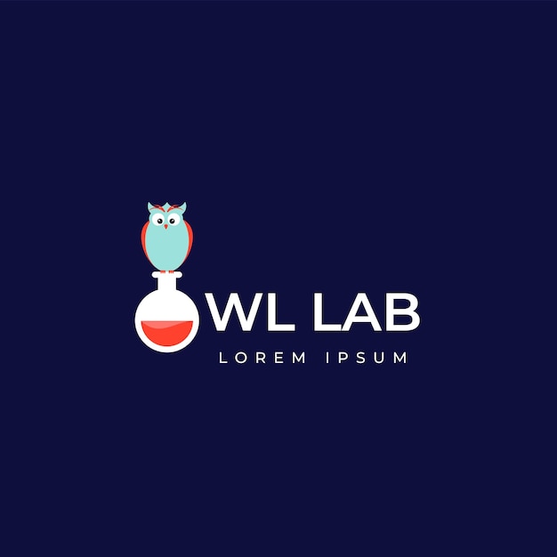 Owl lab logo illustration