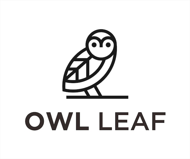 owl leaf logo design vector illustration
