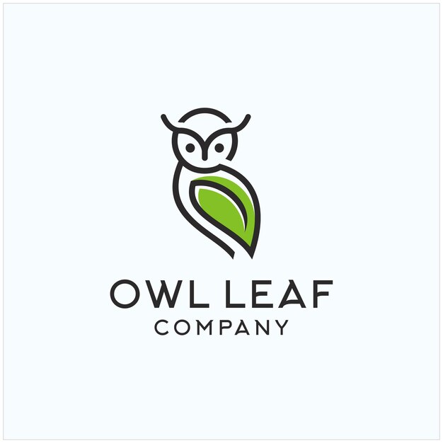 Owl leaf logo design