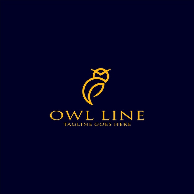 Owl line art unique logo design