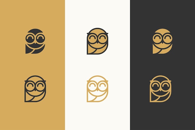 Vector owl line simple geometric logo design