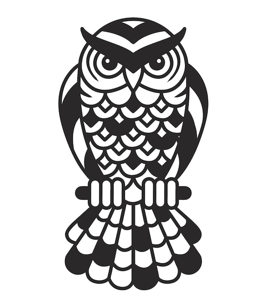 owl line vector decor, geometric