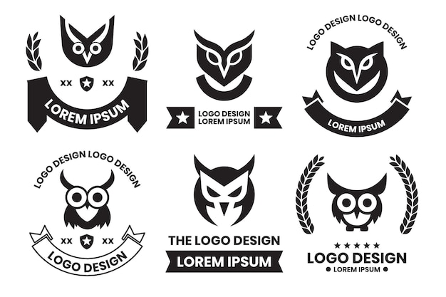 Owl logo or badge in bookstore concept in Vintage or retro style