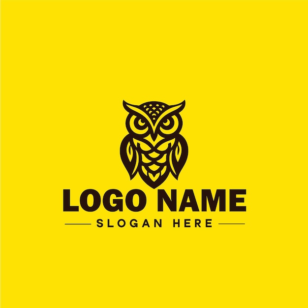 Owl logo for company business community team logo and icon symbol clean flat modern minimalist business logo design editable vector