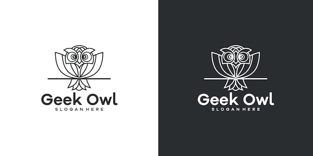 Owl logo design line style