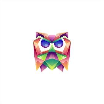 Logo gufo geometrico colorato