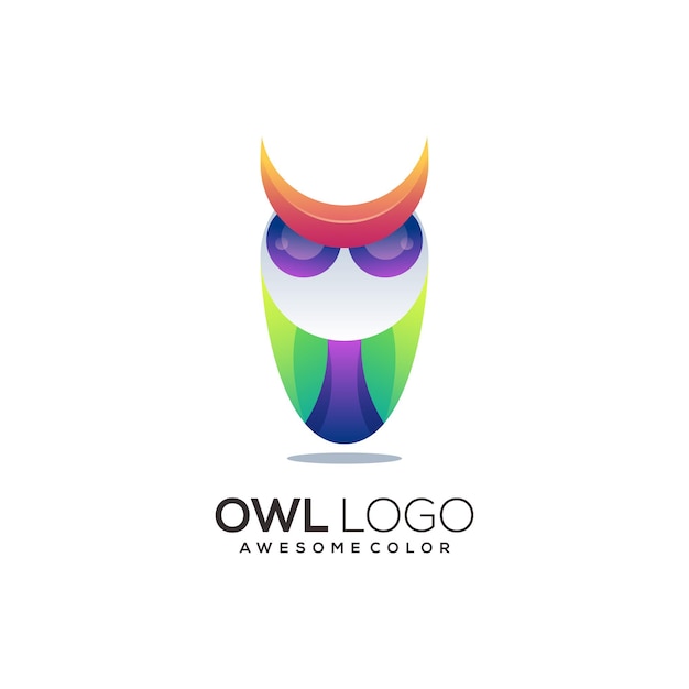 Vector owl logo illustration colorful abstract