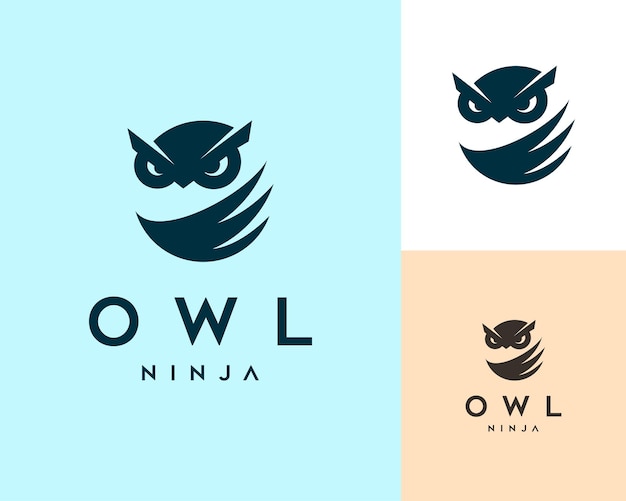 Owl logo shield wings creative modern design