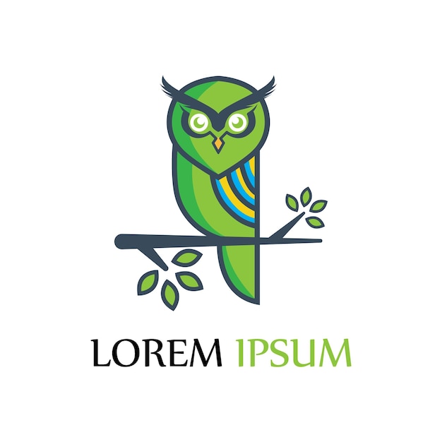 owl logo and symbol vector icon design illustration template