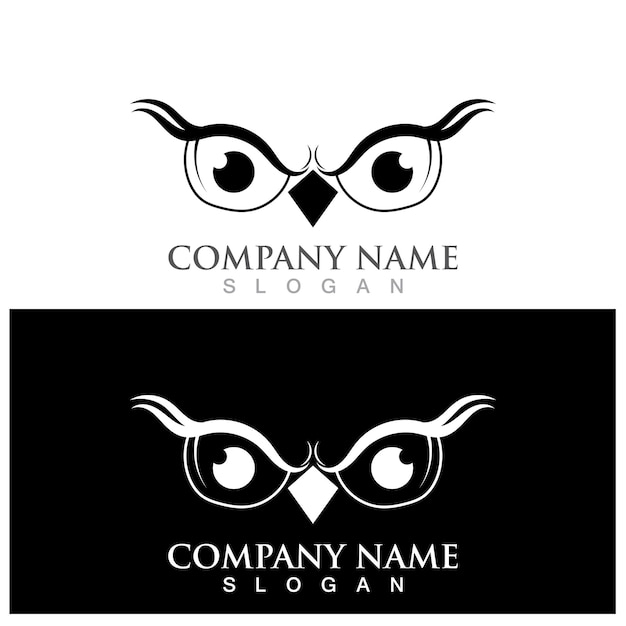 Логотип совы и векторный шаблон
