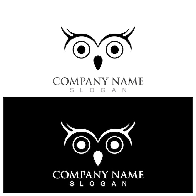 Owl logo and vector template