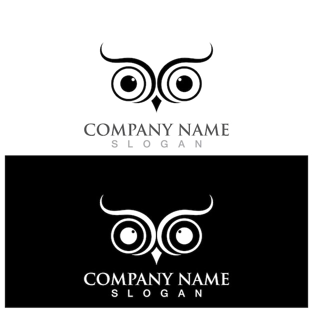 Owl logo and vector template