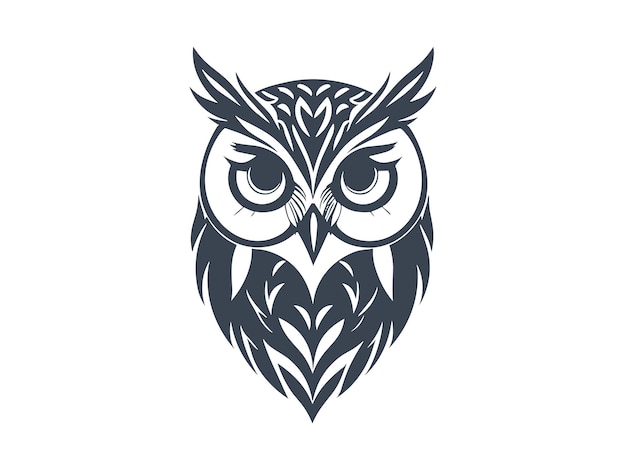 Vector owl logo white background illustration ai