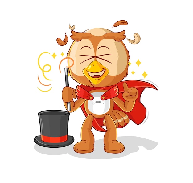 Owl magician illustration character vector