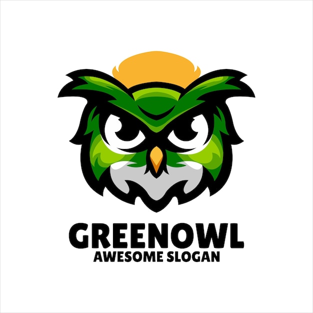 Vector owl mascot illustration logo design