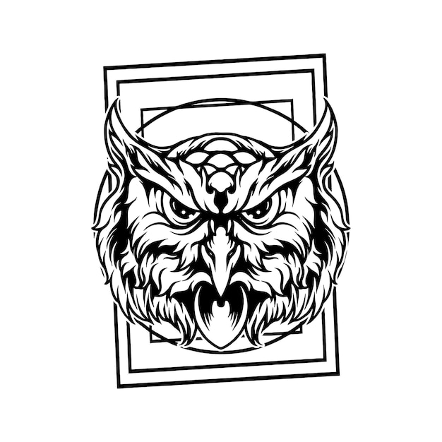 Vector owl mascot illustration silhouette